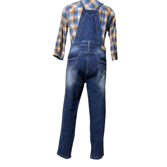CORAL Blue Denim Overalls Dark Wash size 34 - Picture 7 of 14